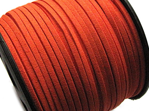 Veloursband, Wildleder-Imitat, orange dunkel, 3x1,5mm, 1m
